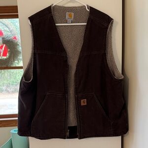 Carhartt Dark Brown Fleece-Lined Vest